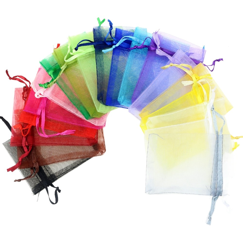 Factory wholesale spot yarn bag plain gift candy organza bag jewelry packaging beam mesh bag