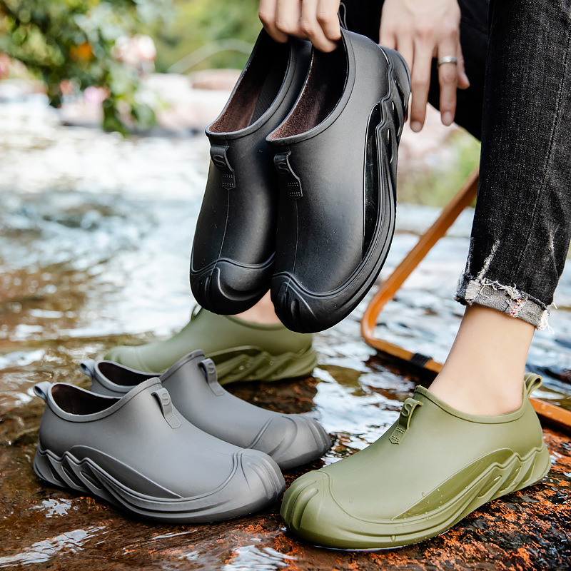 Cross-border new rain boots short tube men's adult waterproof boots rain boots non-slip wear-resistant rubber shoes fashion kitchen water boots men