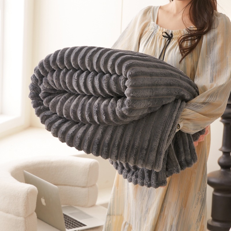 Picture of Light Luxury Rabbit Plush Blanket Sofa Blanket Casual Blanket Autumn and Winter Bedroom Thickeneded Warm Blanket Air Conditioning Nap Bed Sheets
