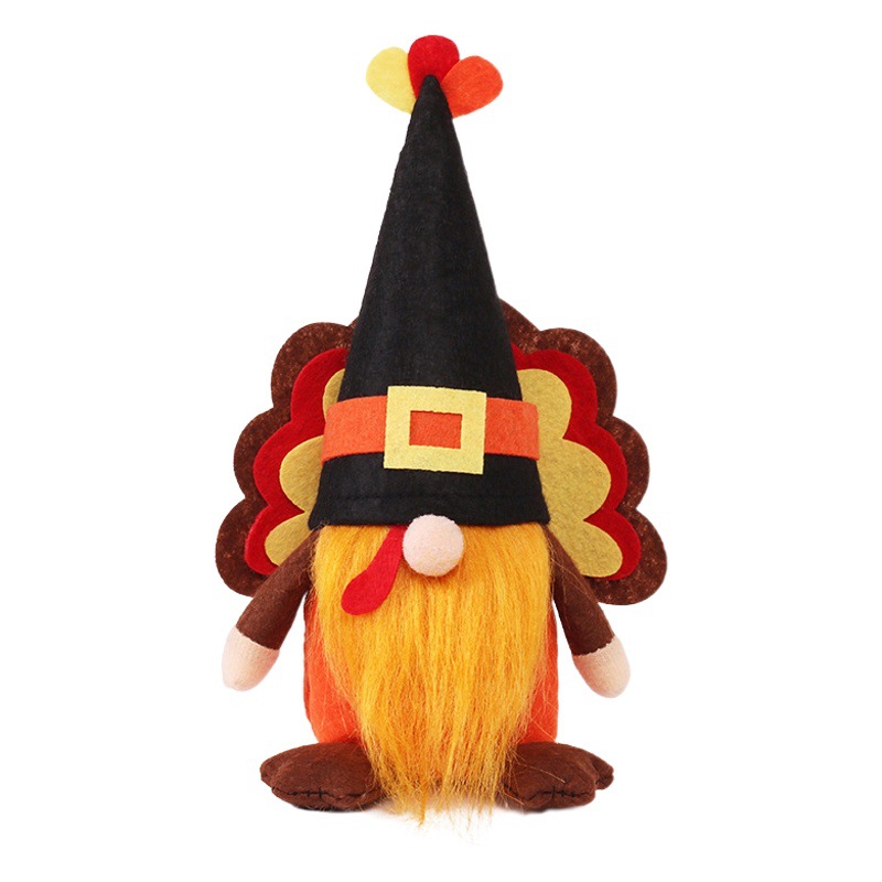 Picture of Halloween decorations cute wind turkey faceless old man doll ornaments Thanksgiving party doll ornaments