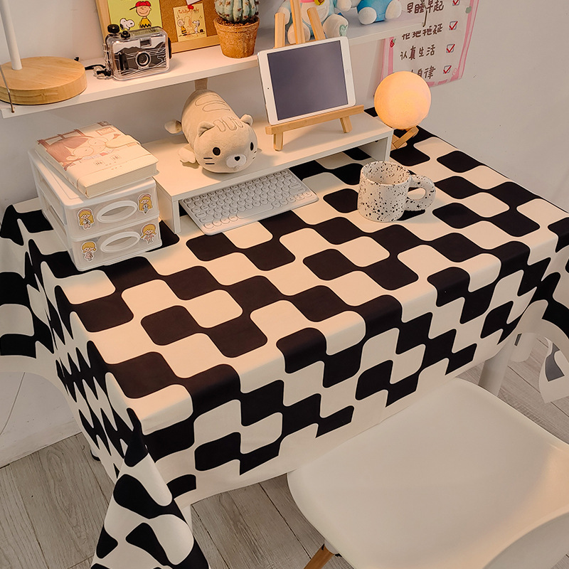 Picture of Checkerboard Tablecloth Ins Style Popular Photo Student Desk Dormitory Decoration Coffee Table Dustproof Picnic Stall Cloth