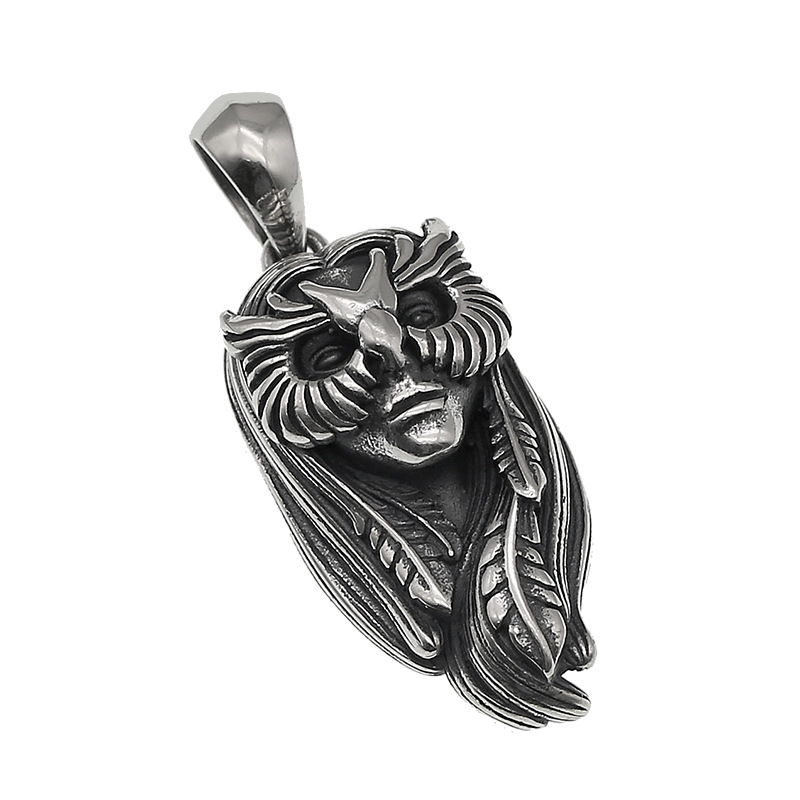 Picture of S925 Sterling Silver Couple Pendant Personality Make Chief Personality Original Woolen Chain Pendant Factory Wholesale Jewelry