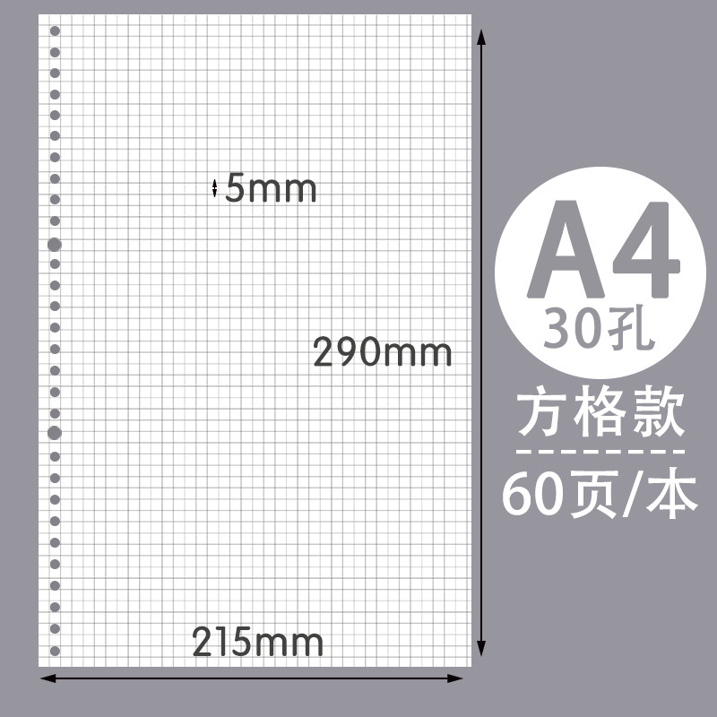 Picture of Quartet partner loose-leaf core b5 loose-leaf paper 26 holes for core paper 20 holes a5 horizontal grid loose-leaf core wholesale