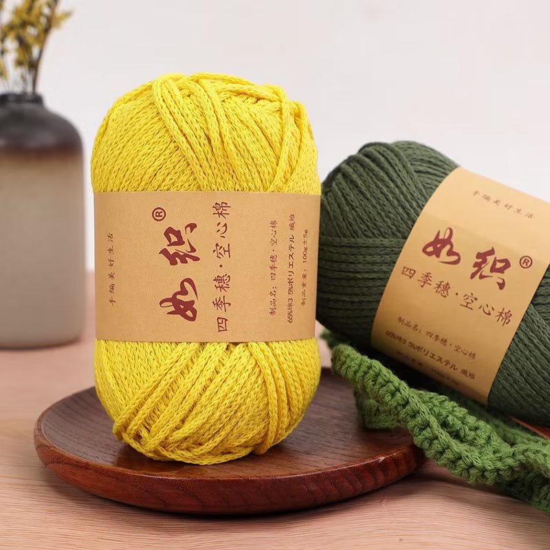For foreign trade, such as weaving hollow cotton thread DIY hand-woven bag hat round strand for export