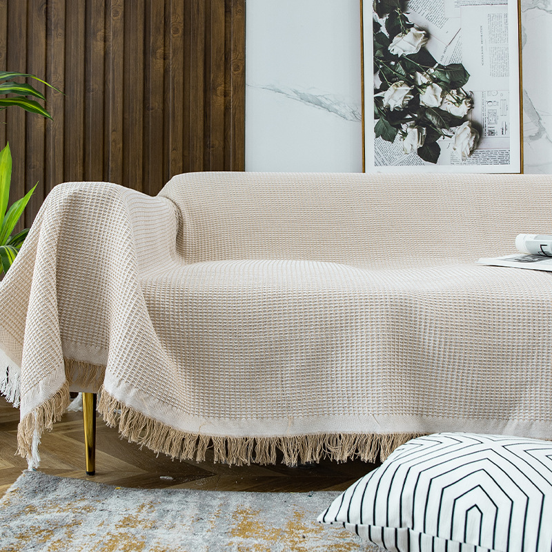 Nordic Sofa Homestay Bed End Blanket Universal Solid Color Sofa Cover Towel Sofa Cover Cloth Home Cool Blanket Factory