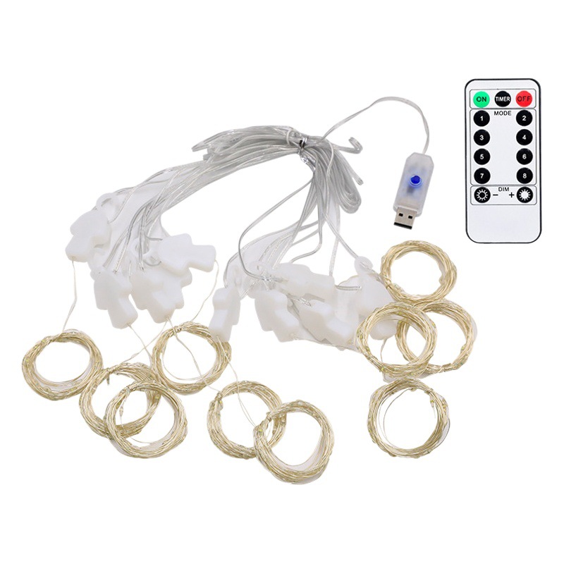 Factory wholesale copper wire curtain light string 3 * 3USB remote control Christmas holiday bedroom wedding decoration atmosphere lights