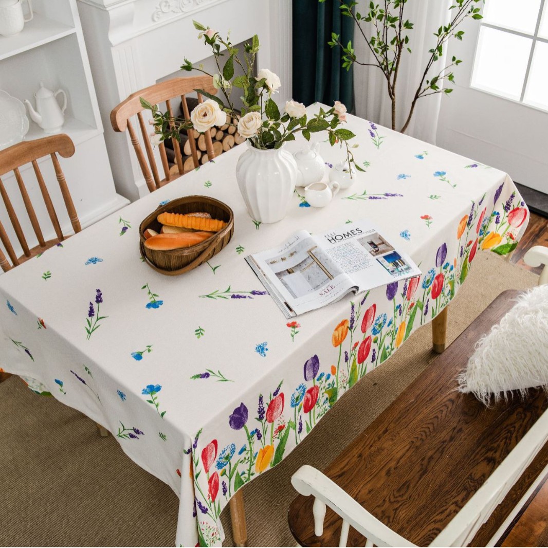 Picture of Yiman Qiyun Geometric Multicolor Printed Bohemian Style Living Room Household Tablecloth Printed Tablecloth Square Table