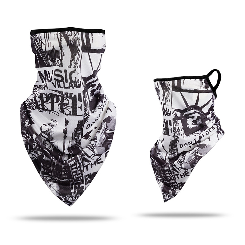 Picture of Ice Silk Ear Hanging Mask Triangle Towel Neck Set Mesh Sunscreen Outdoor Riding Fishing Windproof Scarf Men's and Women's Face Towel Summer