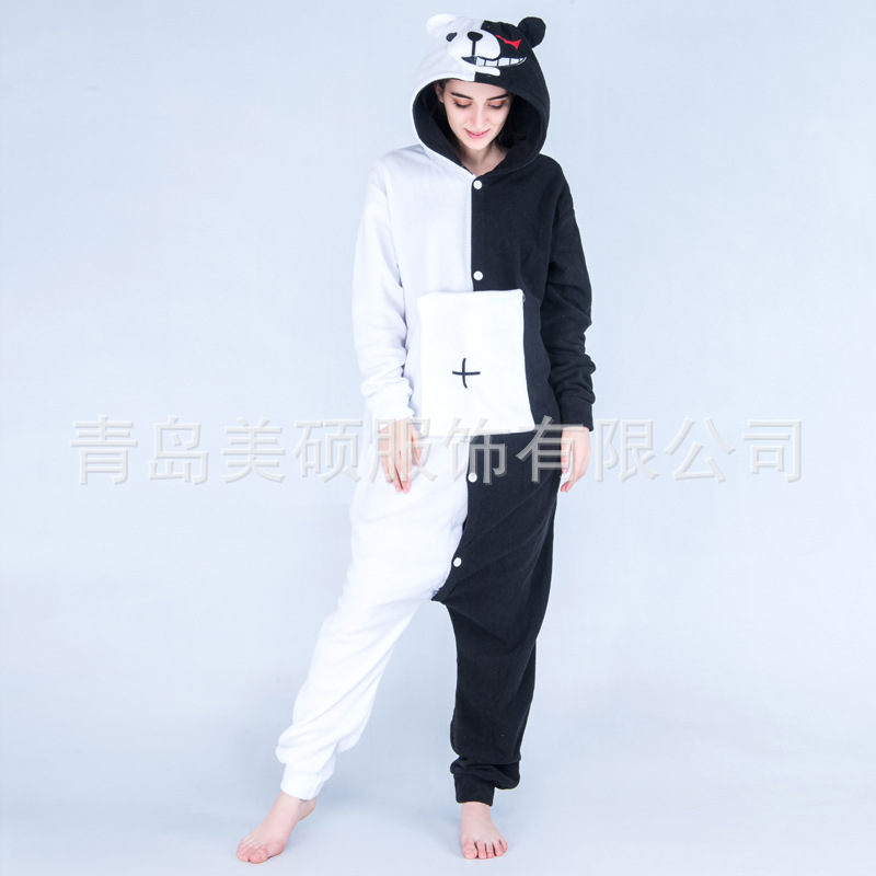 Amazon Black and White Bear Couple Cartoon Animal Siamese Pajamas Home Siamese Pajamas Support Set