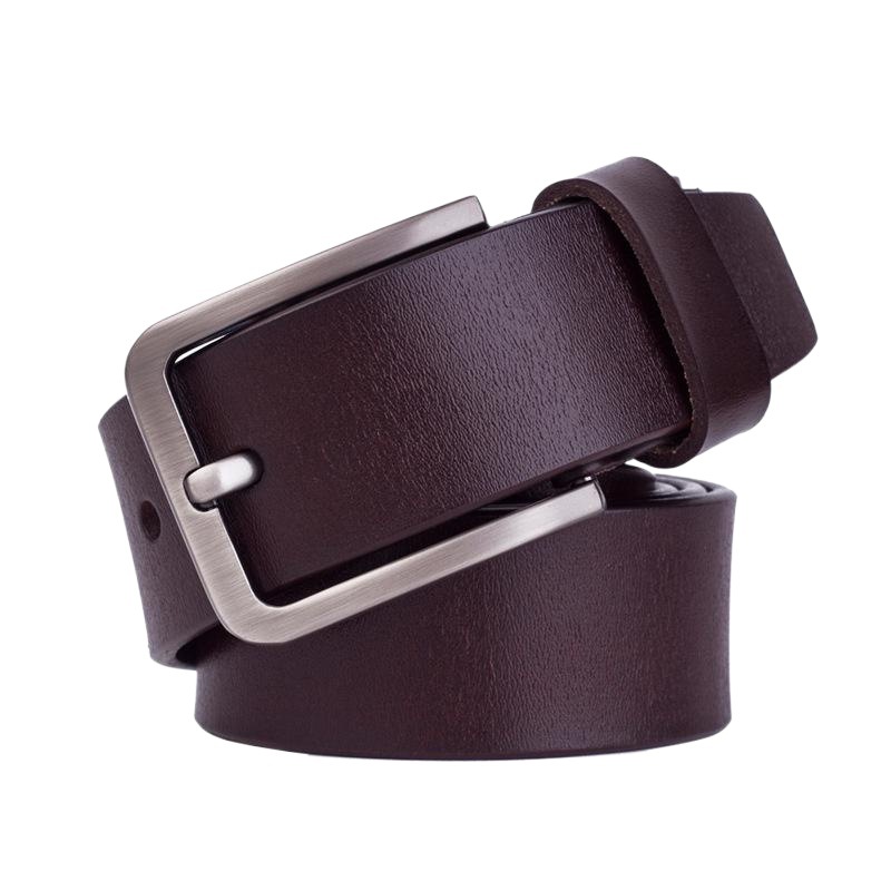 Cross-Border Supply Men's Belt Genuine Leather Belt Casual Pin Buckle Cowhide Belt Men's Trouser Belt Manufacturer Wholesale Direct Sales
