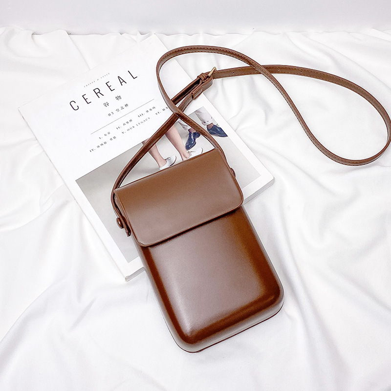 Picture of Vertical Korean and Japanese Style Coin Purse That Can Hold a Phone, Retro Unisex Neck-Hanging Mini Crossbody Bag, Small Vintage-Style Bag