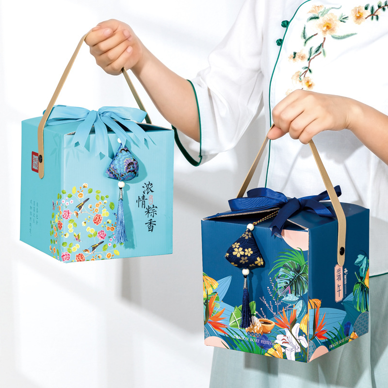 2025 Dragon Boat Festival Rice Dumpling Gift Box Packaging Box Empty Box New Gift Box Personalized Outer Packaging Satchel Creative Wholesale