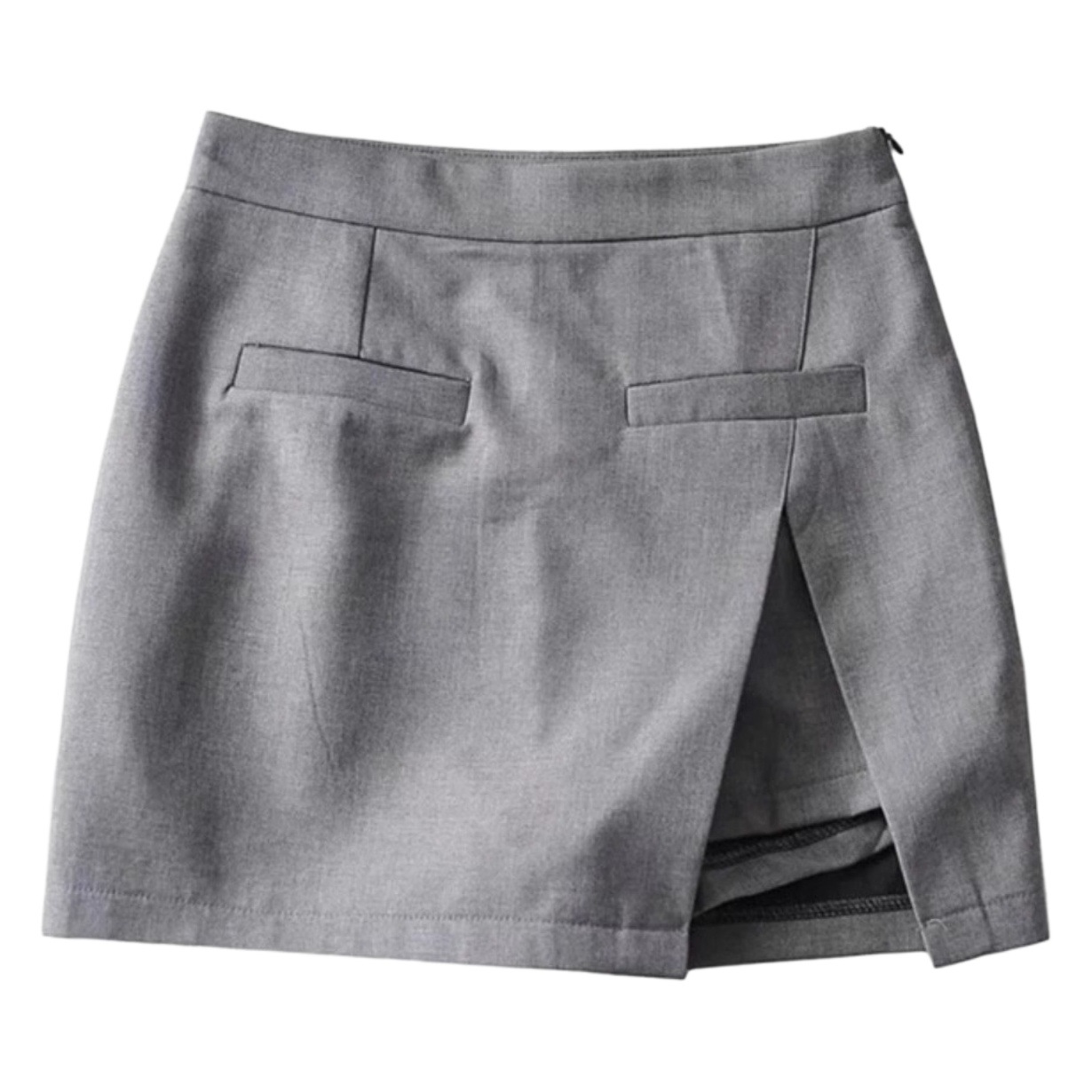 Women's Spring High Waist Slim A- line Skirt Design Irregular Korean Fashion Split Hip Skirt