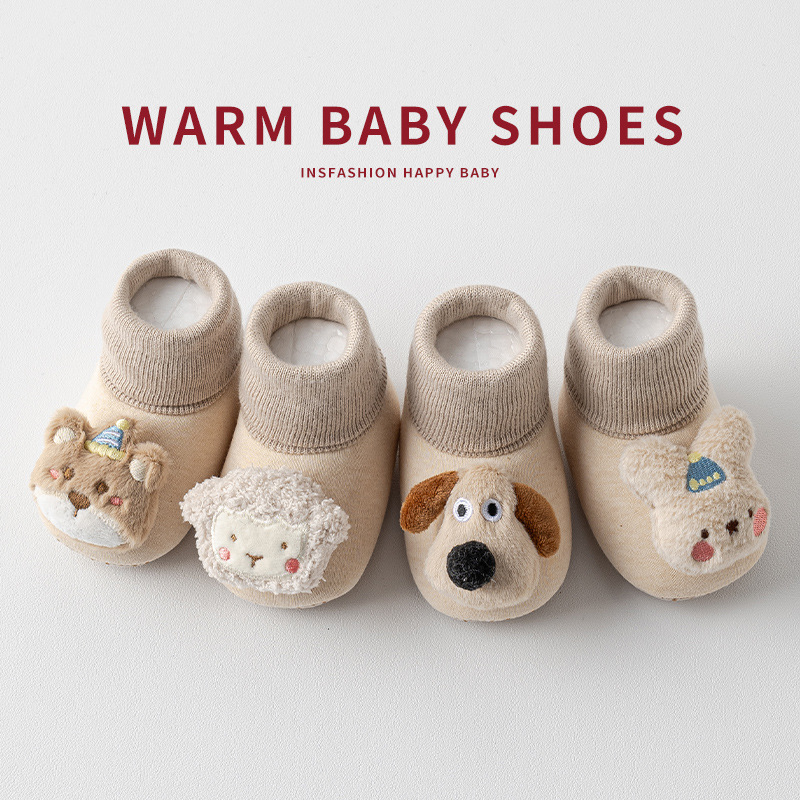 Newborn Infant Baby's Pre-step Shoes Autumn and Winter Thickened Warm Indoor Non-slip Toddler Floor Socks Shoes