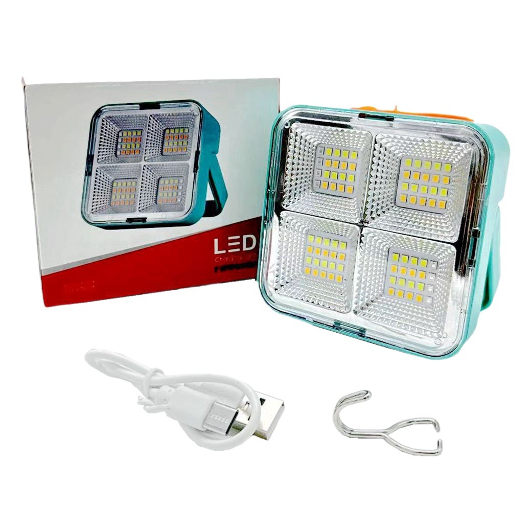 Cross-Border LED flood light solar portable light USB rechargeable outdoor camping light stall emergency lighting