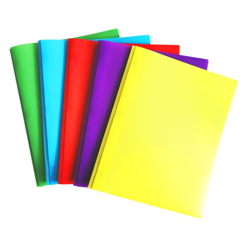 Cross-border in stock a4 pole clip pp folder double pocket office storage folding folder American standard three-hole clip