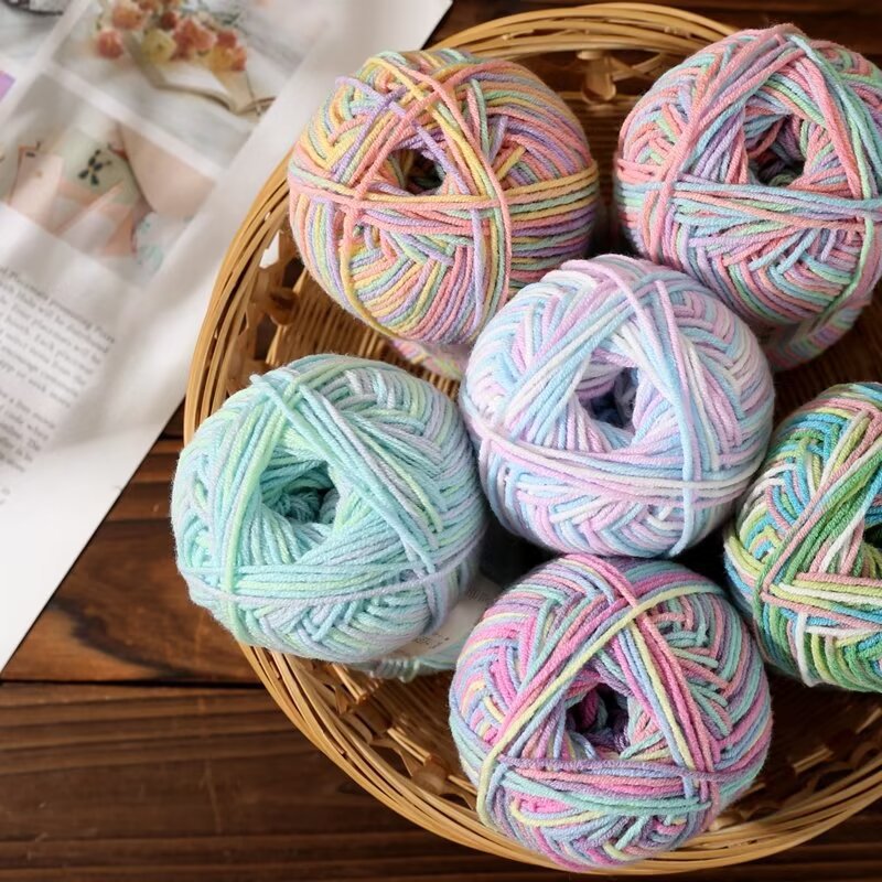 New product acridine flower cotton 4 strands combed and dyed milk cotton wool group hand-woven crocheted flower flower flower baby line