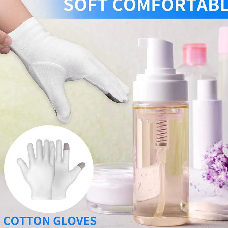 Soft and Comfortable Two-finger Touch Screen Gloves Cotton Moisturizing Gloves Socks Foot Cover Beauty Gloves H