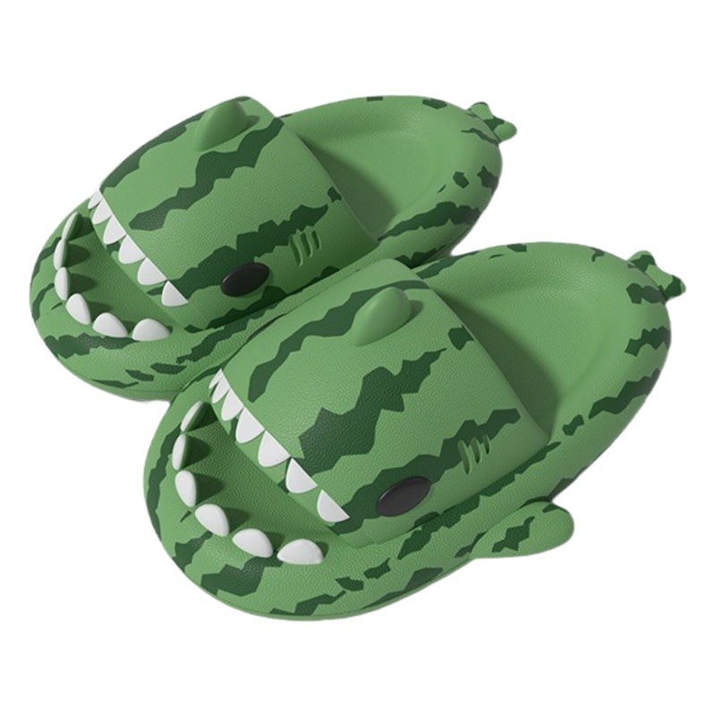 Small Shark Melon Shark Slippers for Men Summer Home Thick-Soled Soft-Soled Non-Slip Eva Cartoon Slippers for Female Couples to Wear Outside