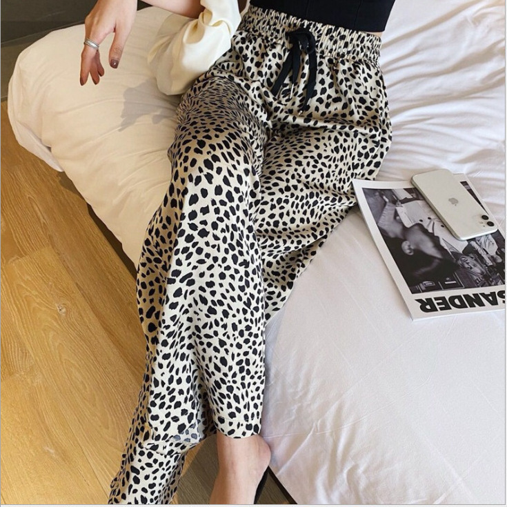 Cross-border Thai WeChat business leopard print casual wide-leg pants women's 2022 summer Korean style ins fashion pants