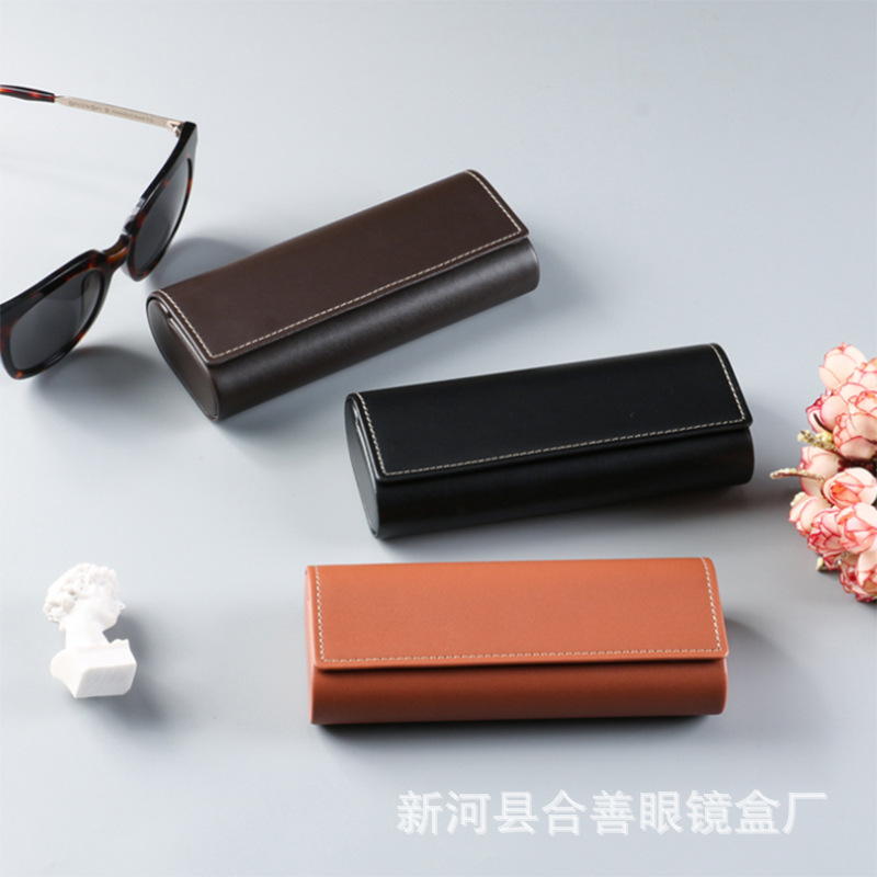 Picture of Girls' Glasses Case Portable Simple Leather Anti-pressure Retro Myopic Eyes Box Sunglasses Box Male LOGO Printing