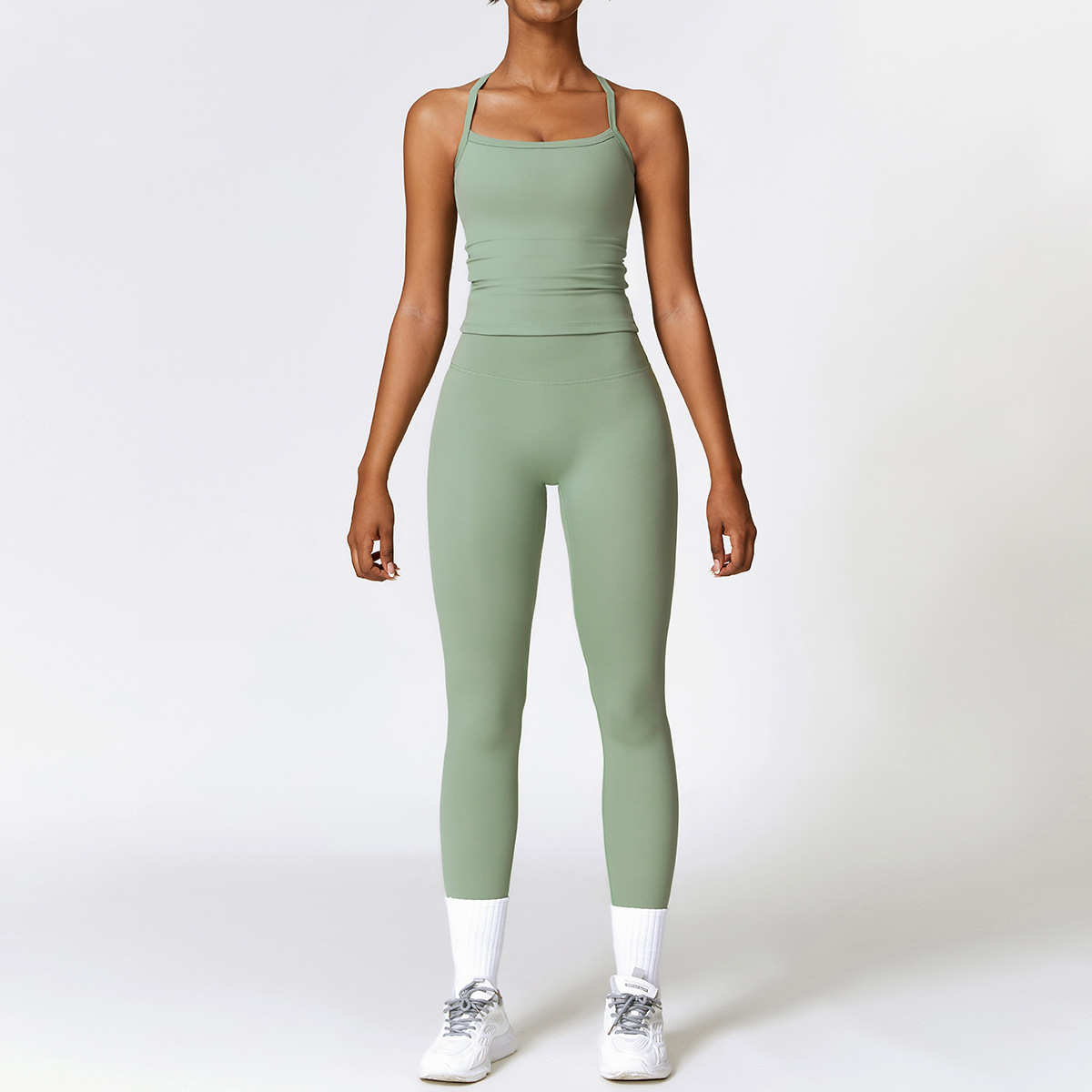 Picture of Zechuang European and American tight brushed yoga suit quick-drying workout clothes winter outdoor running sports suit female 8519