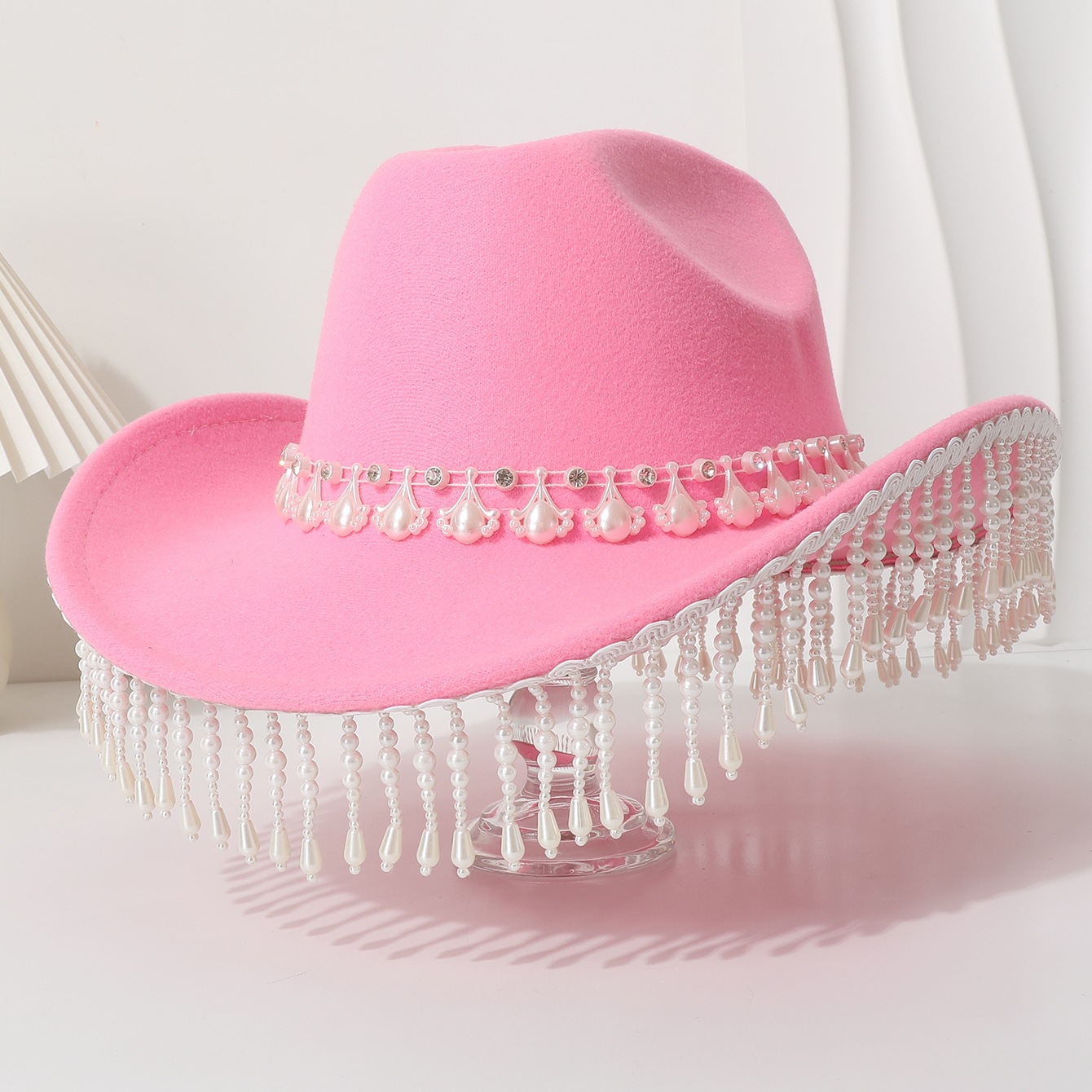 Picture of Europe and the United States cross-border AliExpress Amazon crystal tassel western Denim hat festival party jazz hat felt hat