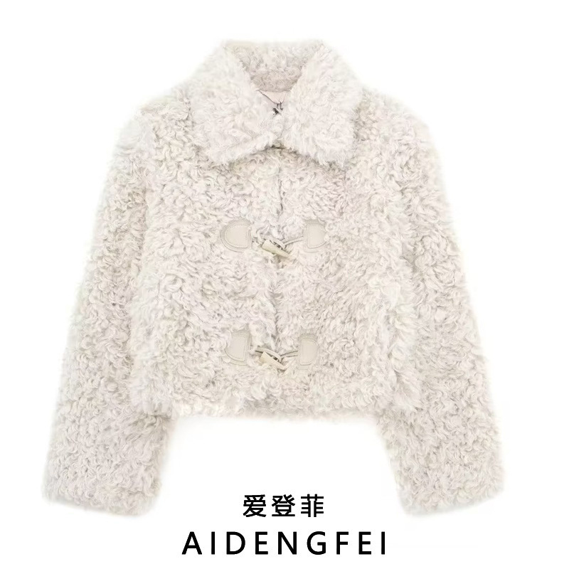 European and American 2023 autumn new artificial fur short jacket for women 6318/254 6318254 712