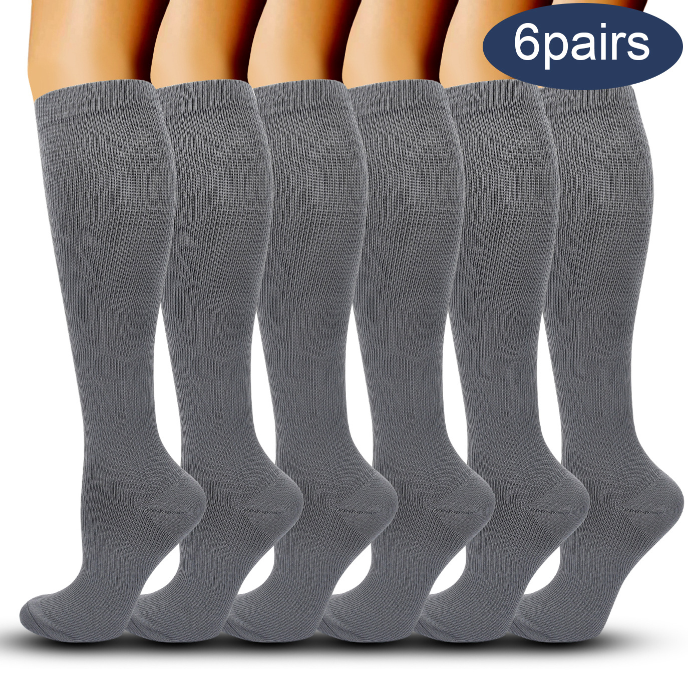 Picture of Solid Color Sports Compression Socks Anti-flexure Compression Socks Running Stretch Socks Suitable for Nurse Wrap Calf