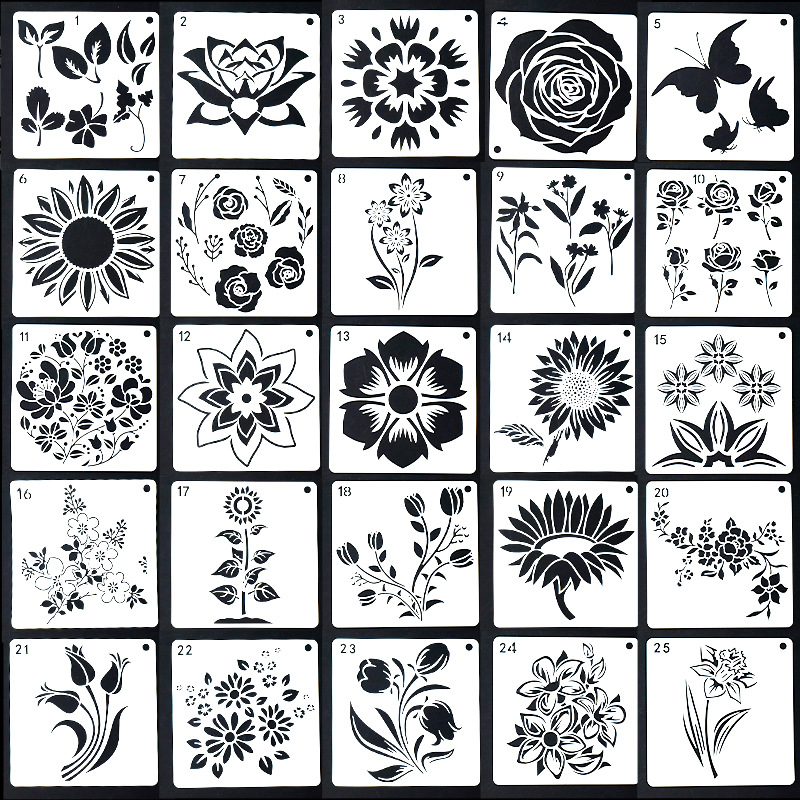 New Sunflower Seriesstencil Cross-Border DIY Painting Hollow Template Set Wall Painting Spray Masking Template