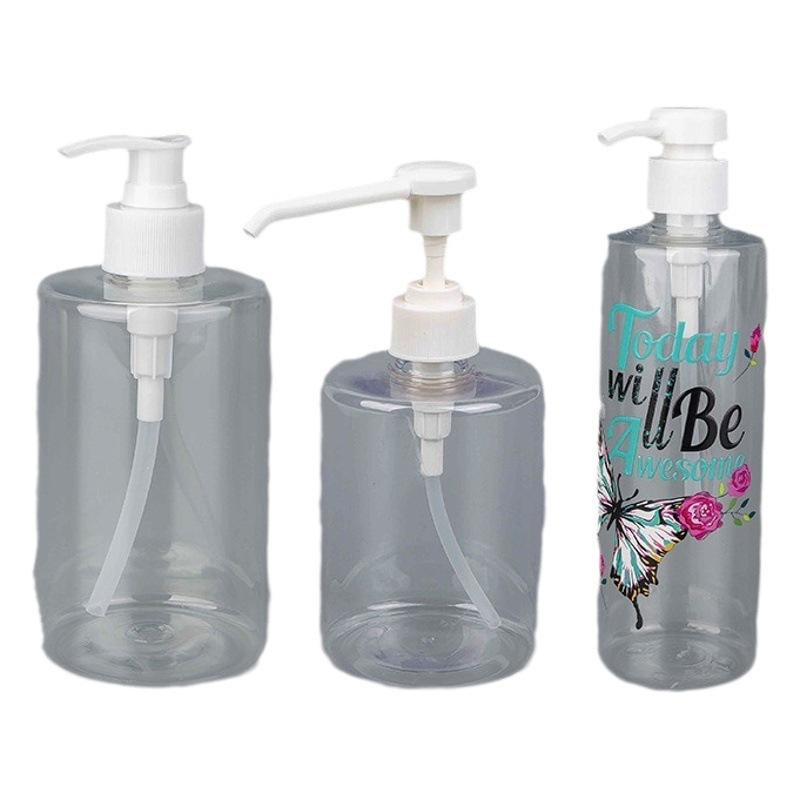 420ml480ml500mlPCRPET transparent flat shoulder disinfection gel bottle shower gel bottle laundry hand sanitizer bottle
