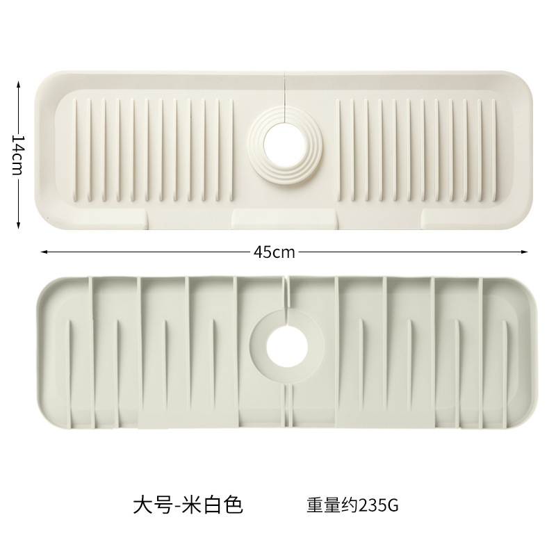 Picture of Faucet silicone draining mat household kitchen countertop sink cutting draining storage mat lengthened draining rack
