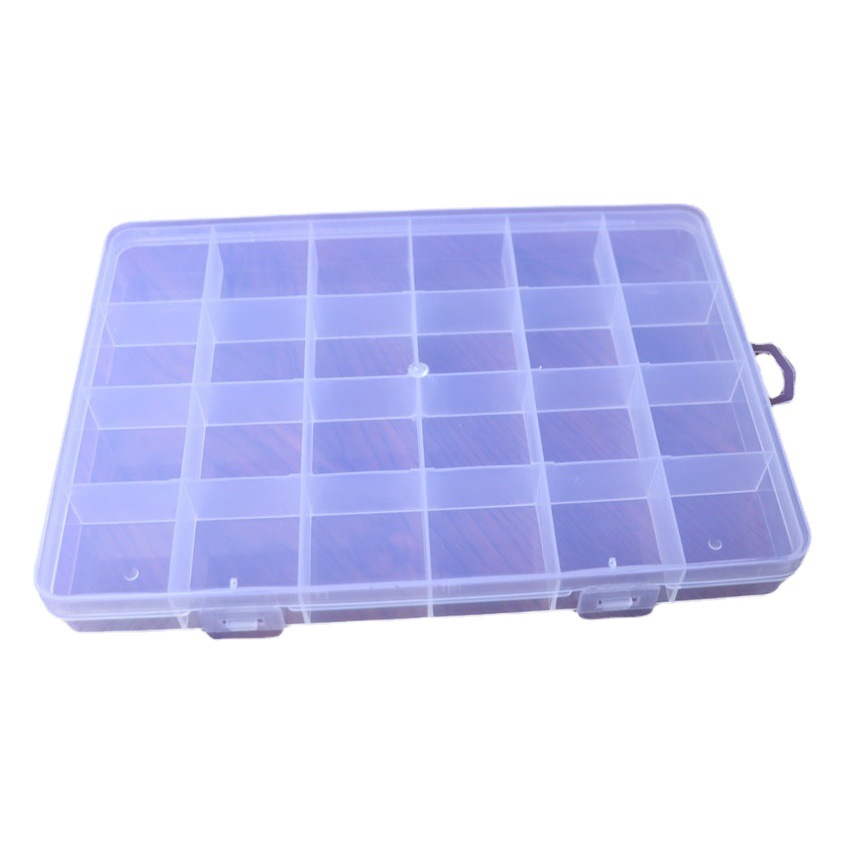 Fixed small 10 grid 15 grid fishing gear jewelry organizing storage box medicine stationery packing box transparent plastic PP empty box