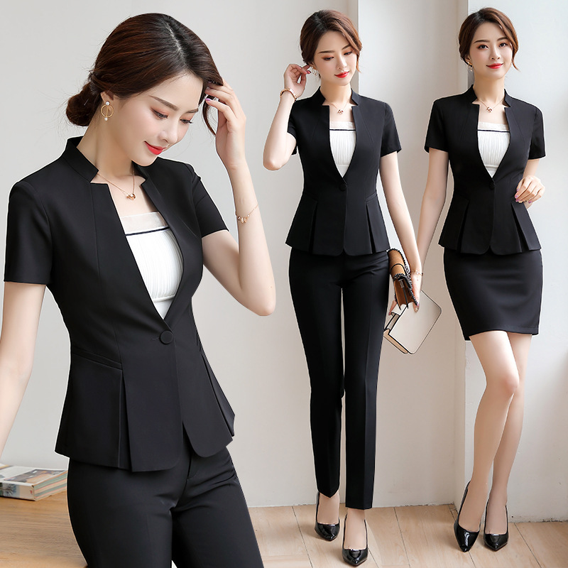 Picture of [Elegant and Thin] Professional Suit Women's Summer Front Desk Suit Short Sleeve Small Suit Ol Suit Skirt Formal Work Clothes