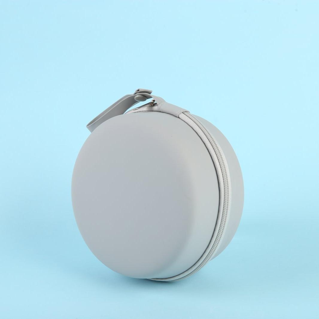 Picture of U-Shaped Pillow Storage Box Round Pu Hard Shell Zipper Bag U-Shaped Memory Foam Neck Pillow Travel Portable Carry-On