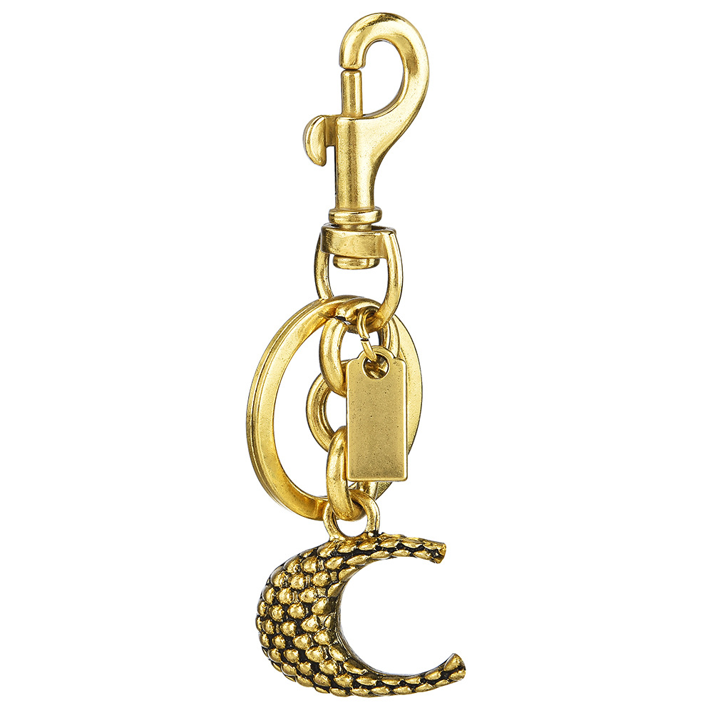 Cross-Border New Metal Letter Snake Pattern C Keychain Letter Key Ring Pendant Bag Key Ring Accessories Wholesale for Women