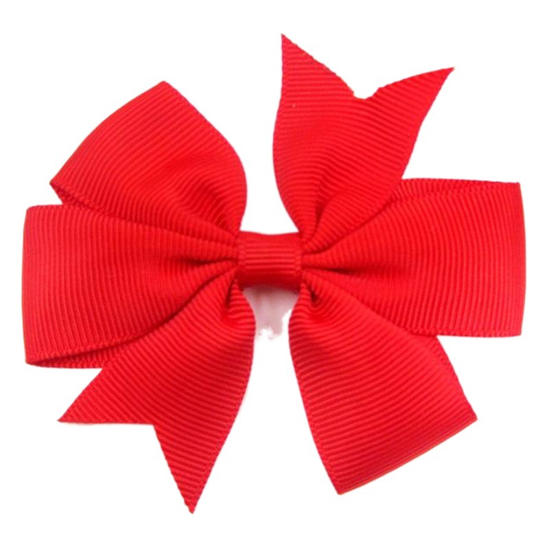 European and American New Kidsren's Hairpins 8cm Swallowtail Bow Hairpin V-Shaped Ribbed with Bow Hair Accessories Head Flower
