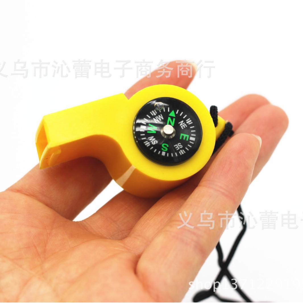 2-in-1 multifunctional whistle with Compass plastic whistle, multifunctional plastic whistle
