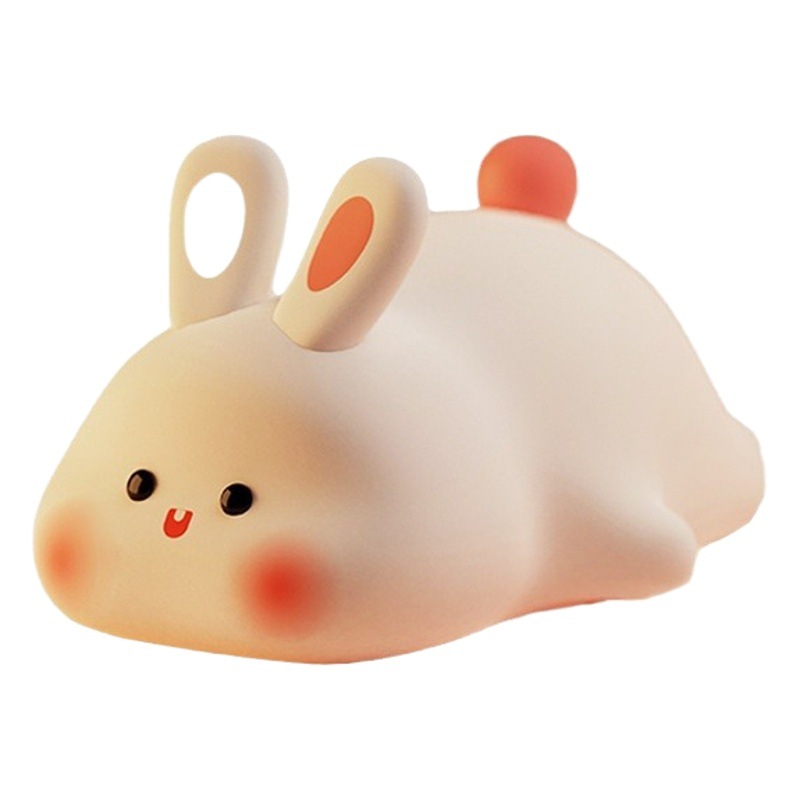 Cross-border big face rabbit nightlight USB charging pat colorful timing atmosphere light children's bedroom sleeping nightlight