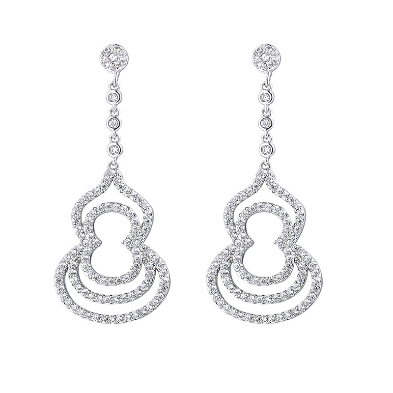 Women's long eardrop simple hollow gourd earrings geometric three-dimensional earrings source factory accessories wholesale