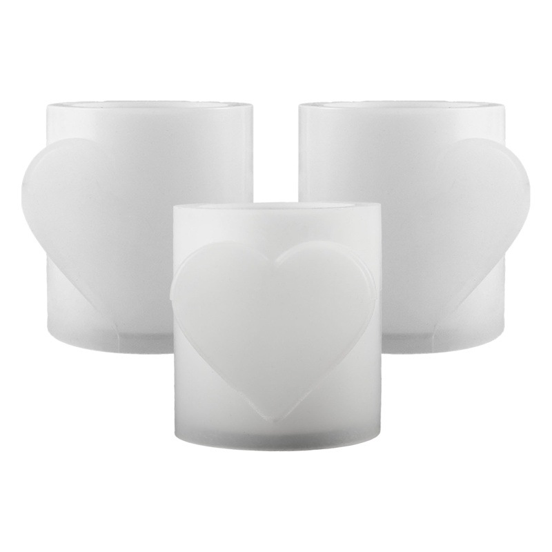Elian diy love candle Cup epoxy mold Valentine's Day couple pen holder silicone mold cross-border exclusive