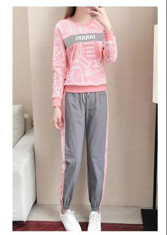 Picture of Casual Sports Suit Women's Autumn 2022 Winter New Fashionable Casual Korean Style Fashionable Loose Student Long Sleeve Two-piece Suit