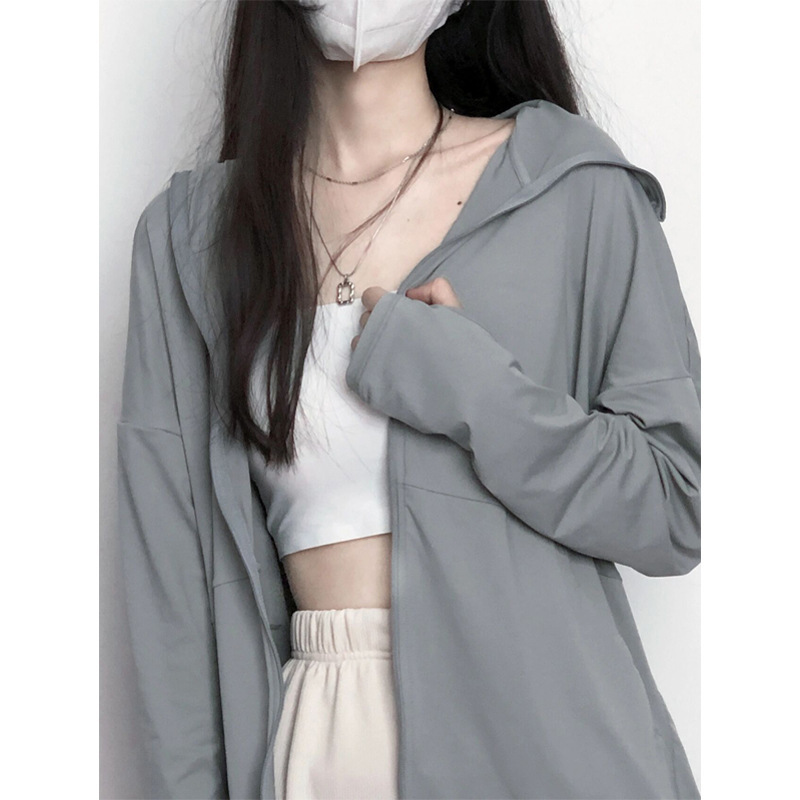 Ice Silk Cardigan Sun Protection Clothing Women's 2023 Summer New Loose Breathable Thin Top Sun Protection Clothing Coat Trendy