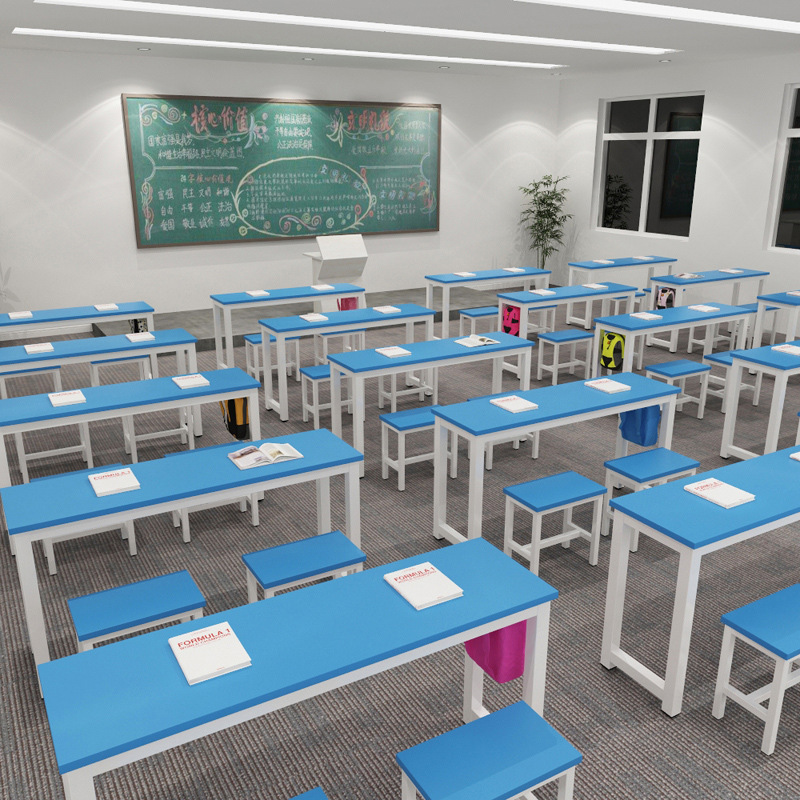 Picture of Student Desks and Chairs Training Tutoring Class Double Writing Desk Modern Home Bedroom Double-Layer Calligraphy Long Table