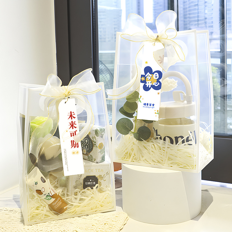 Picture of New Pp Transparent Gift Bag, Souvenir Plastic Gift Bag, Valentine's Day Birthday Gift, High-End Handbag