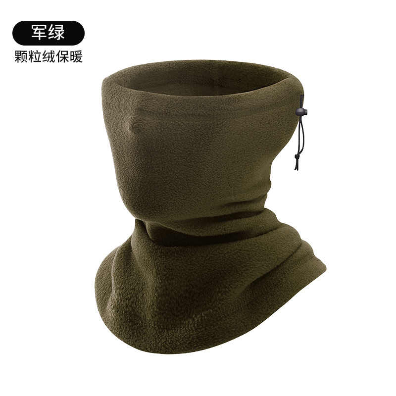 Picture of Outdoor Warm Neck Scarf Fleece Ski Mask Polar Fleece Cycling Windproof Hat Drawstring Thickened Neck Scarf Autumn and Winter