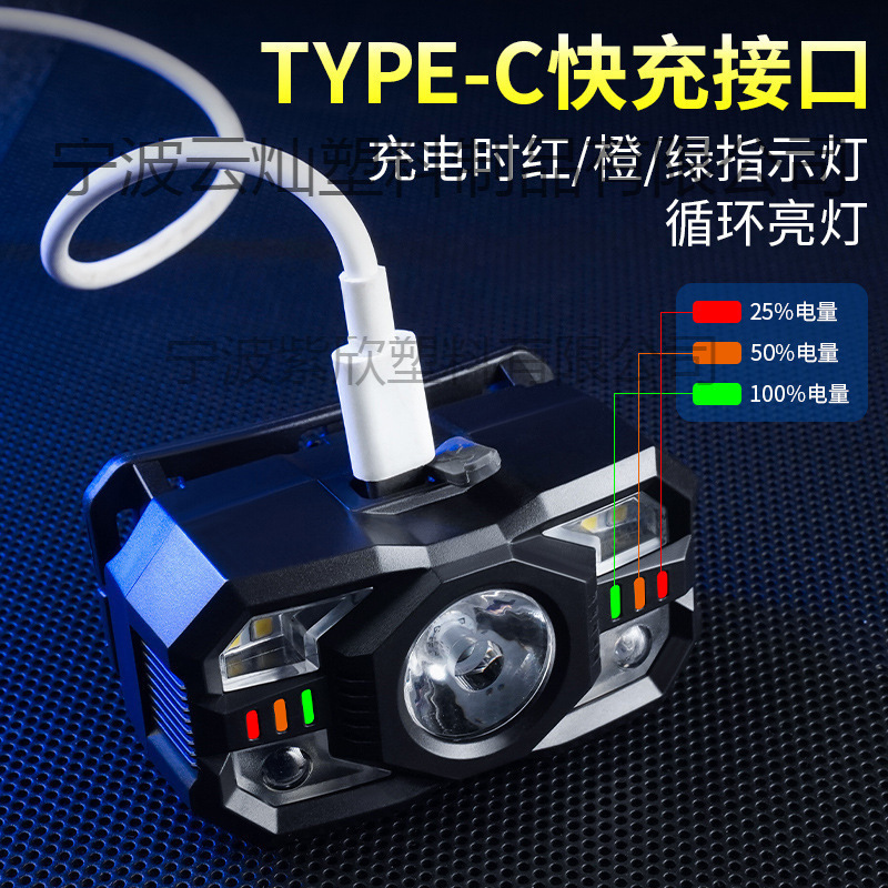 Picture of Wholesale mini induction headlight strong light multifunctional portable portable fishing lamp outdoor emergency hiking charging headlight