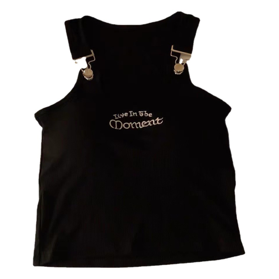 New Sweet ins Fashionable Collar Buckle Vest Slim-fit Slimming Beautiful Back Cover Meat Outer Wear Base All-match No Pick