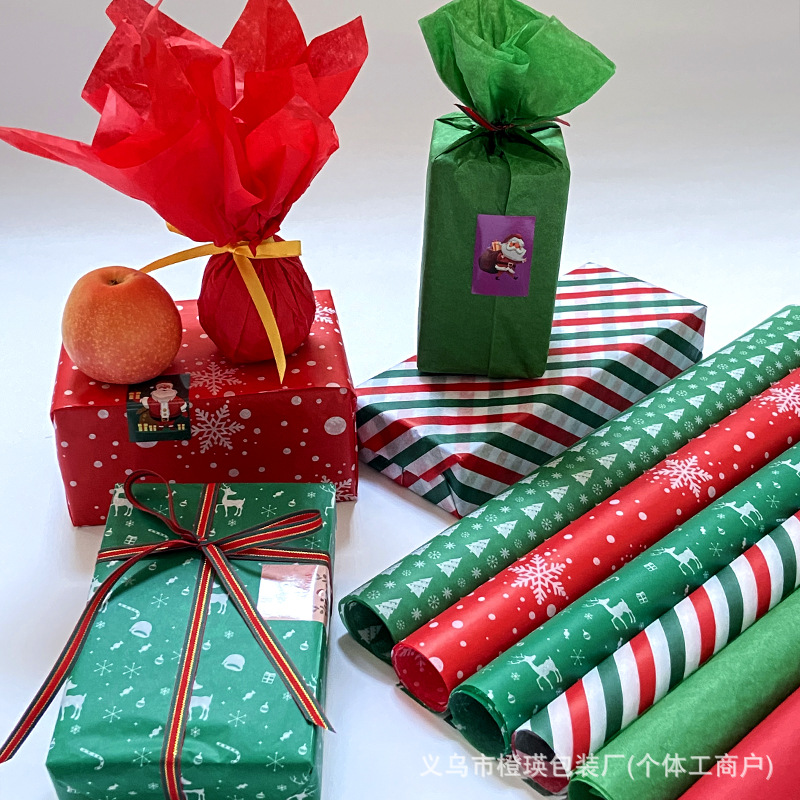 Picture of Cross-Border Direct Supply of Christmas Pear Paper, Copy Paper, Gift Decoration Tissue Paper, Christmas Holiday Gift Box Filler Paper, Manufacturer Wholesale