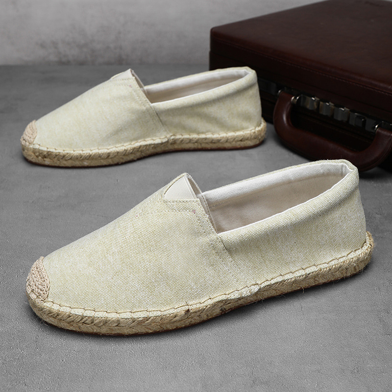 Four Seasons Breathable Casual Espadrilles Men's Shoes Fisherman Slip-On Lazy Shoes Lightweight Flat Canvas Shoes Casual Shoes